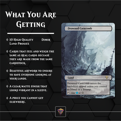 Premium Dimir Lands Proxies- 10X Cards