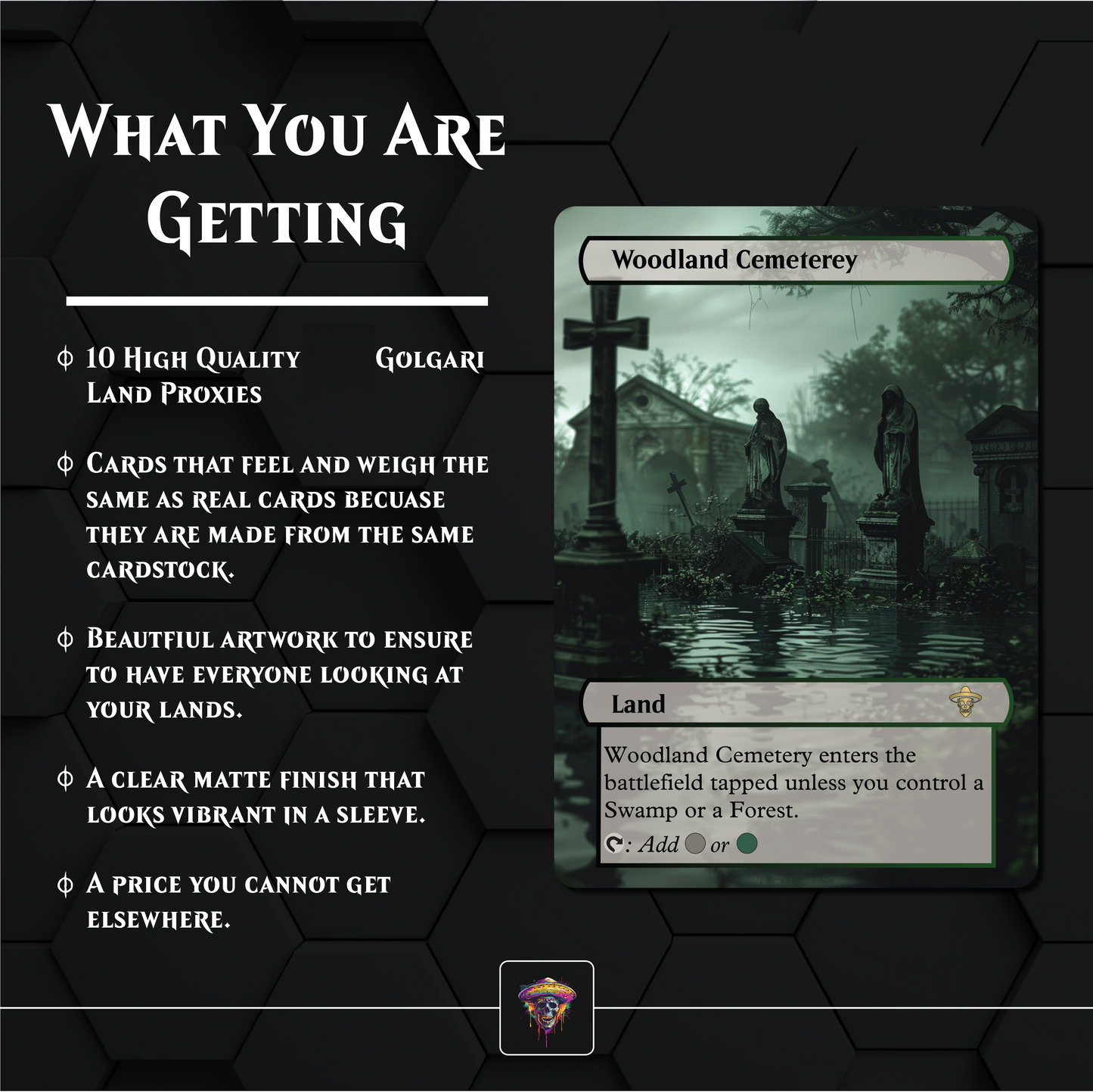 Premium Golgari Lands Proxies- 10X Cards