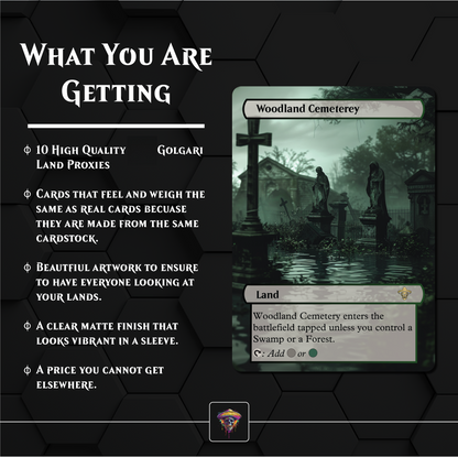 Premium Golgari Lands Proxies- 10X Cards