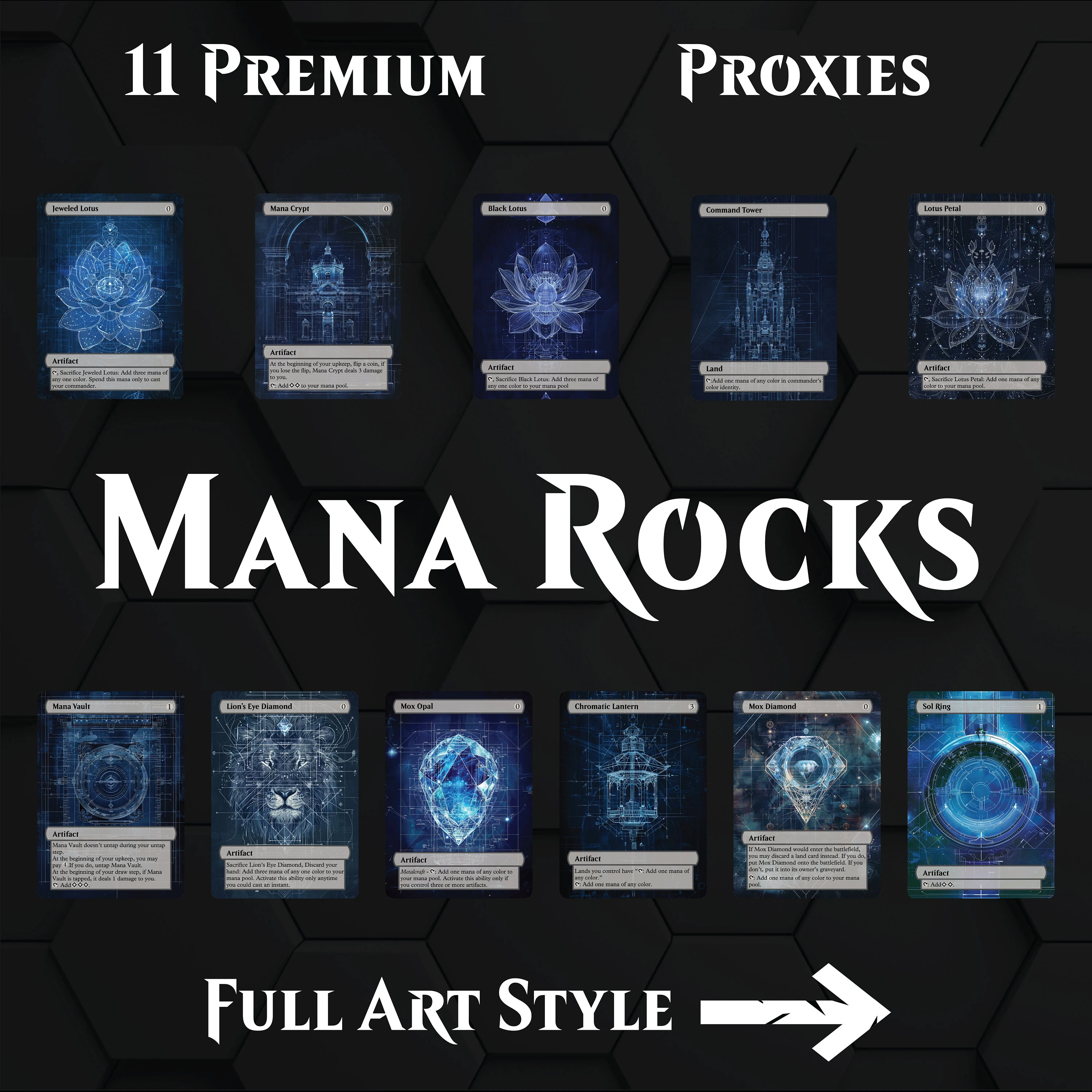 Premium Mana Rock Pack- 11X Cards. Best 9 Mana rocks in EDH! 2 Bonus C ...