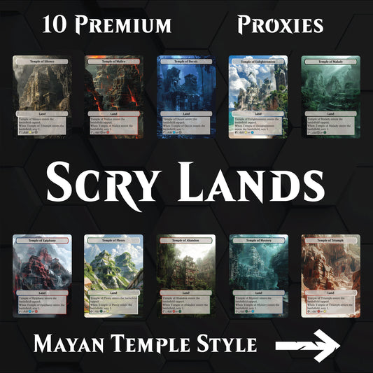 Premium Scry Lands Proxies- 10X Cards