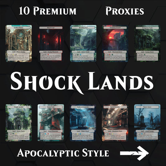 Premium Shock Lands Proxies- 10X Cards