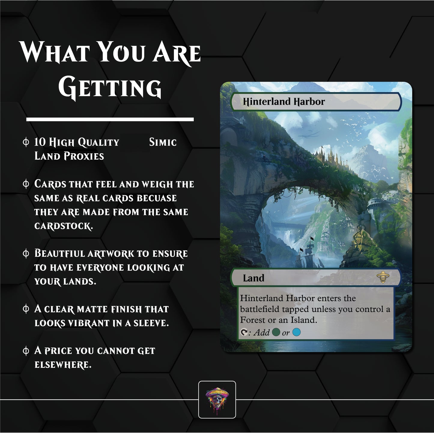 Premium Simic Lands Proxies- 10X Cards