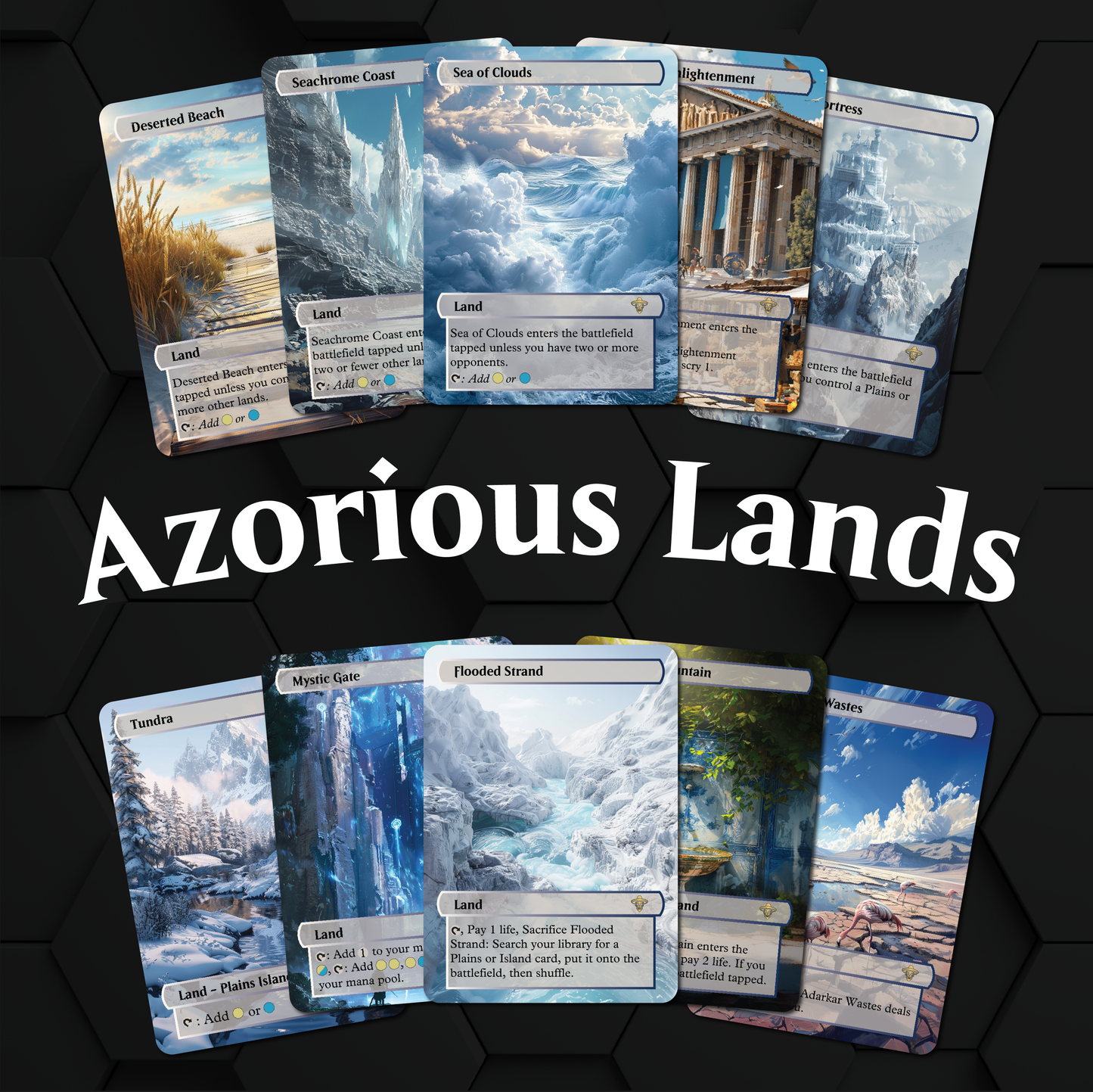 Premium Azorious Lands Proxies- 10X Cards