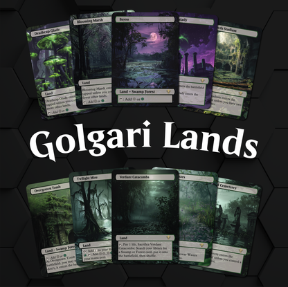 Premium Golgari Lands Proxies- 10X Cards