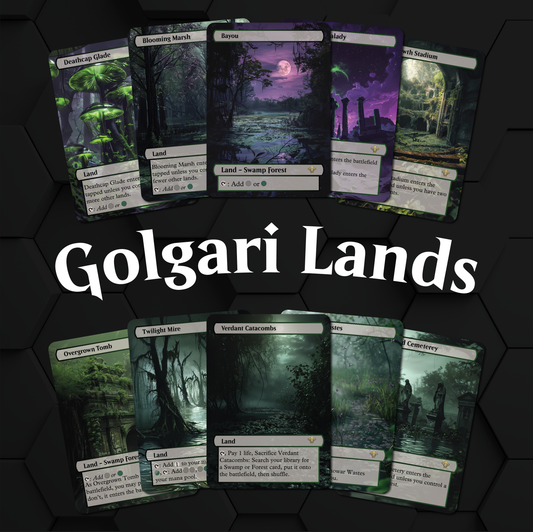 Premium Golgari Lands Proxies- 10X Cards