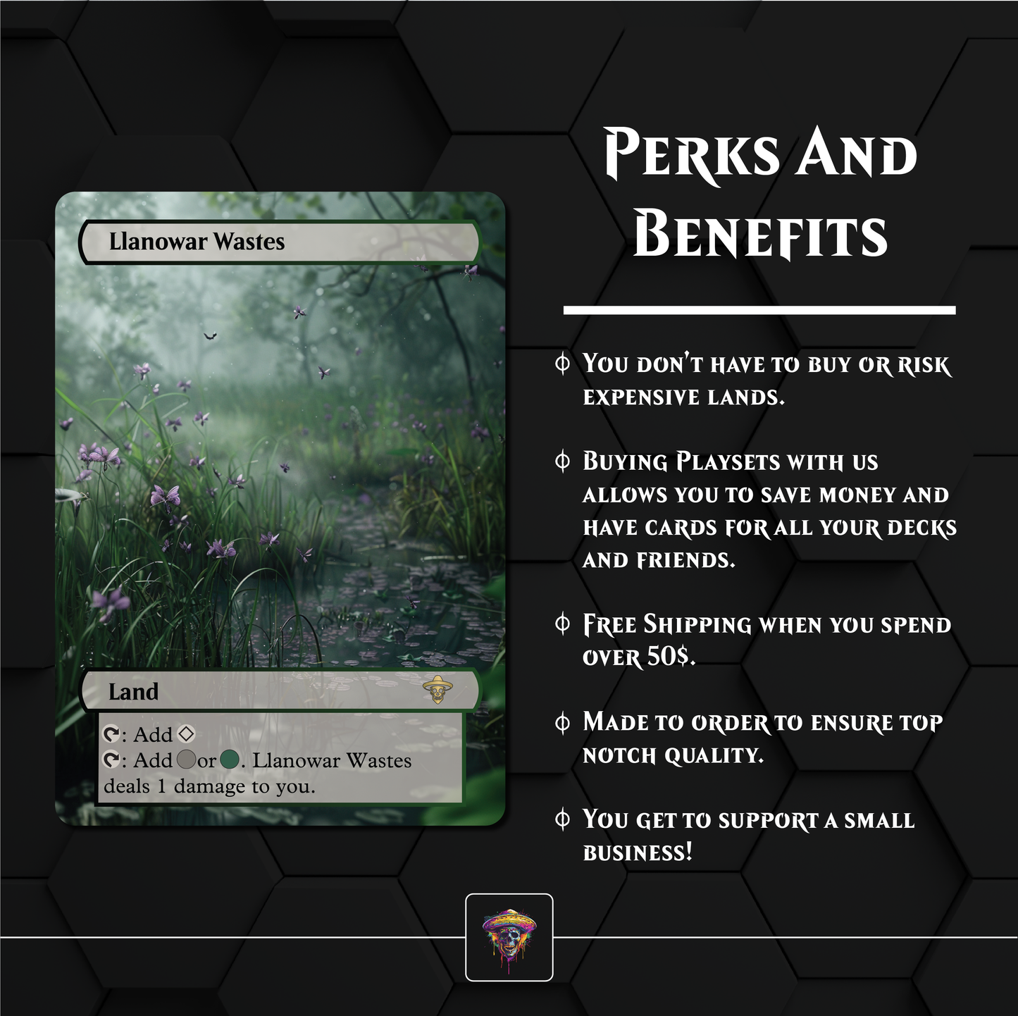 Premium Golgari Lands Proxies- 10X Cards