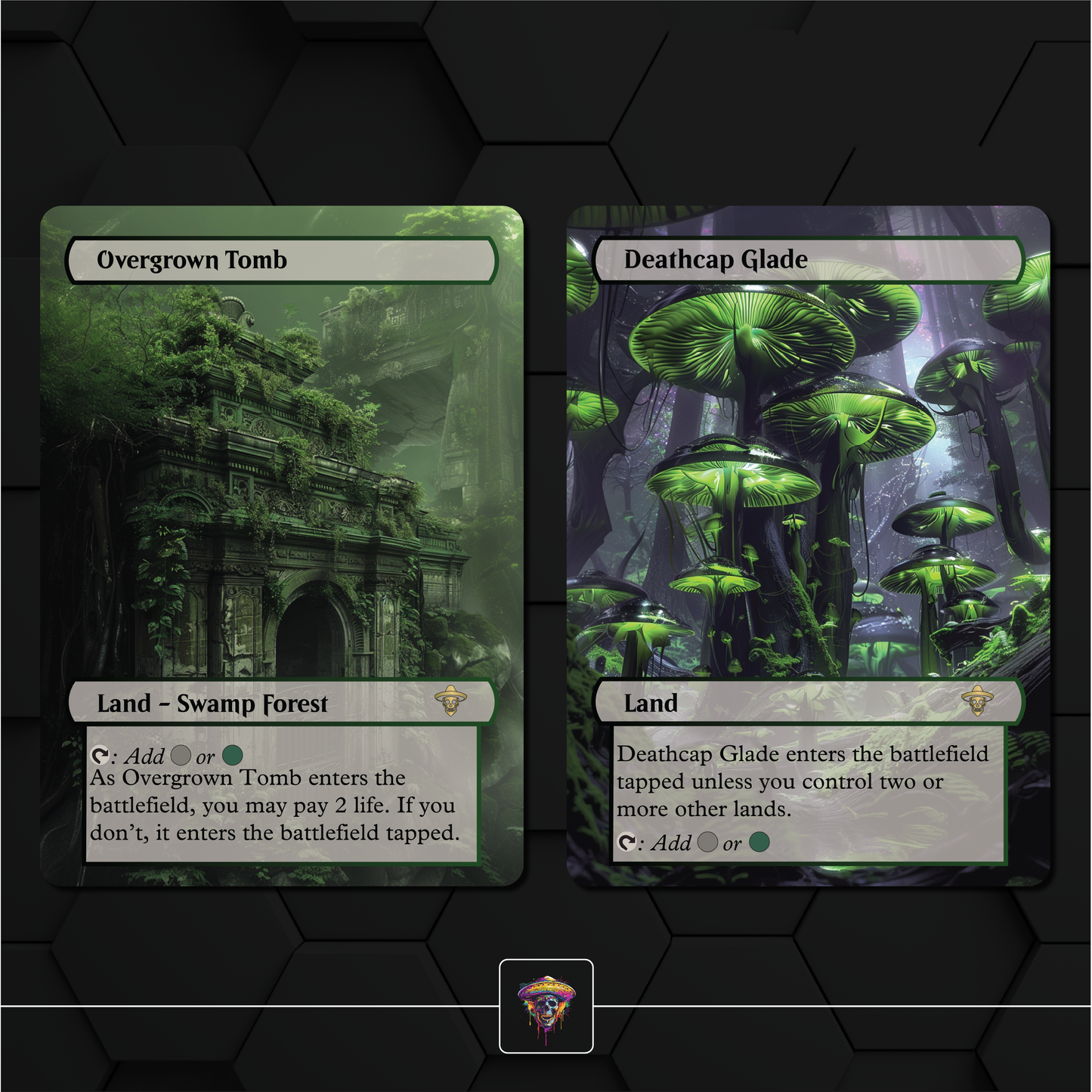 Premium Golgari Lands Proxies- 10X Cards