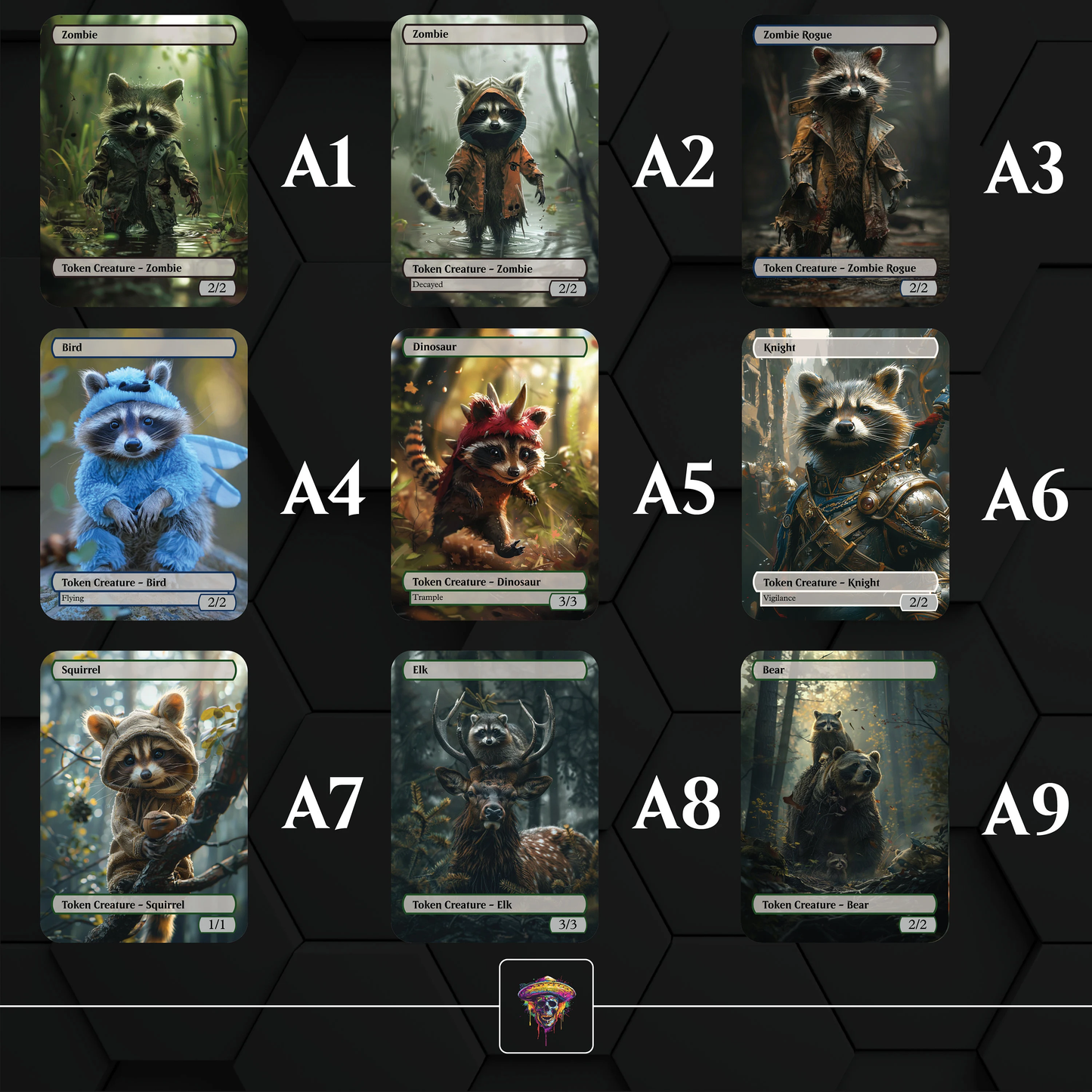 Racoon Tokens- Pick your own set, over 50 to choose from! High quality token proxies!