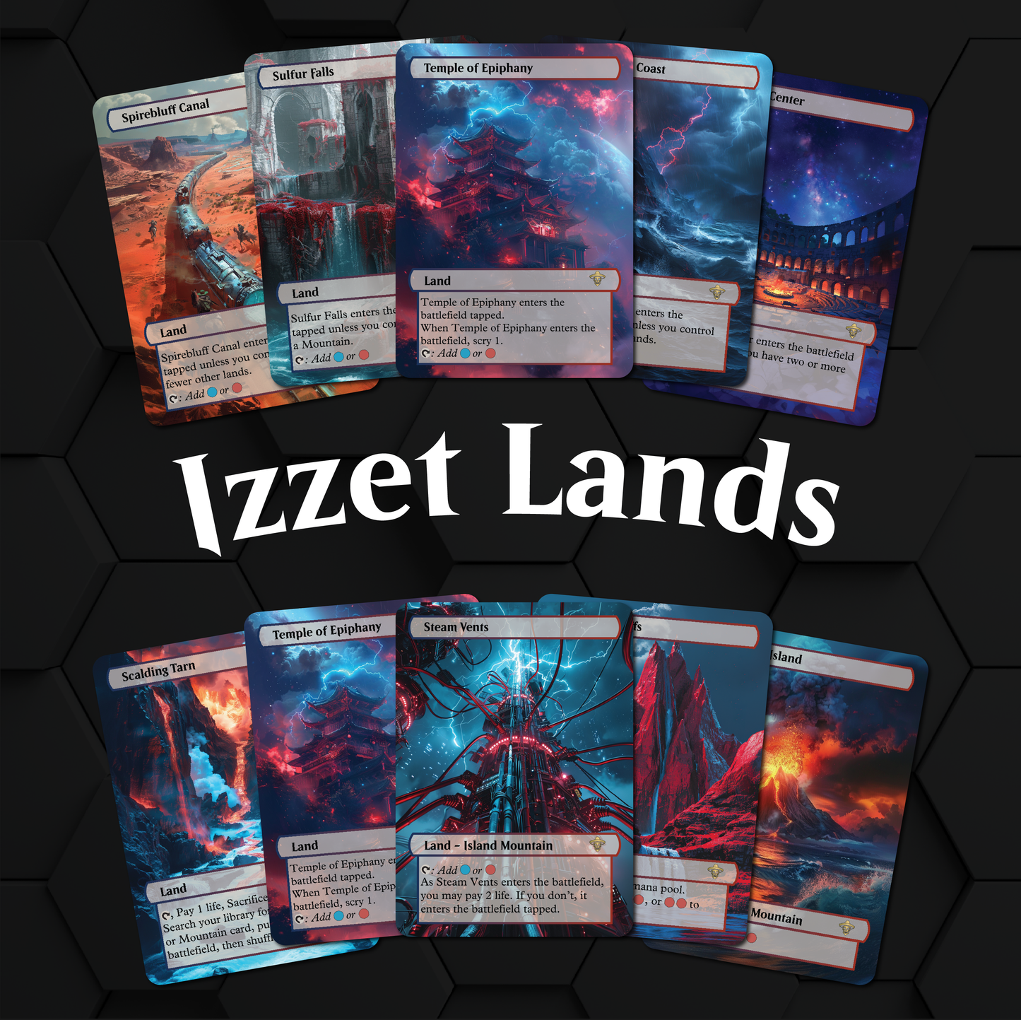 Premium Izzet Lands Proxies- 10X Cards