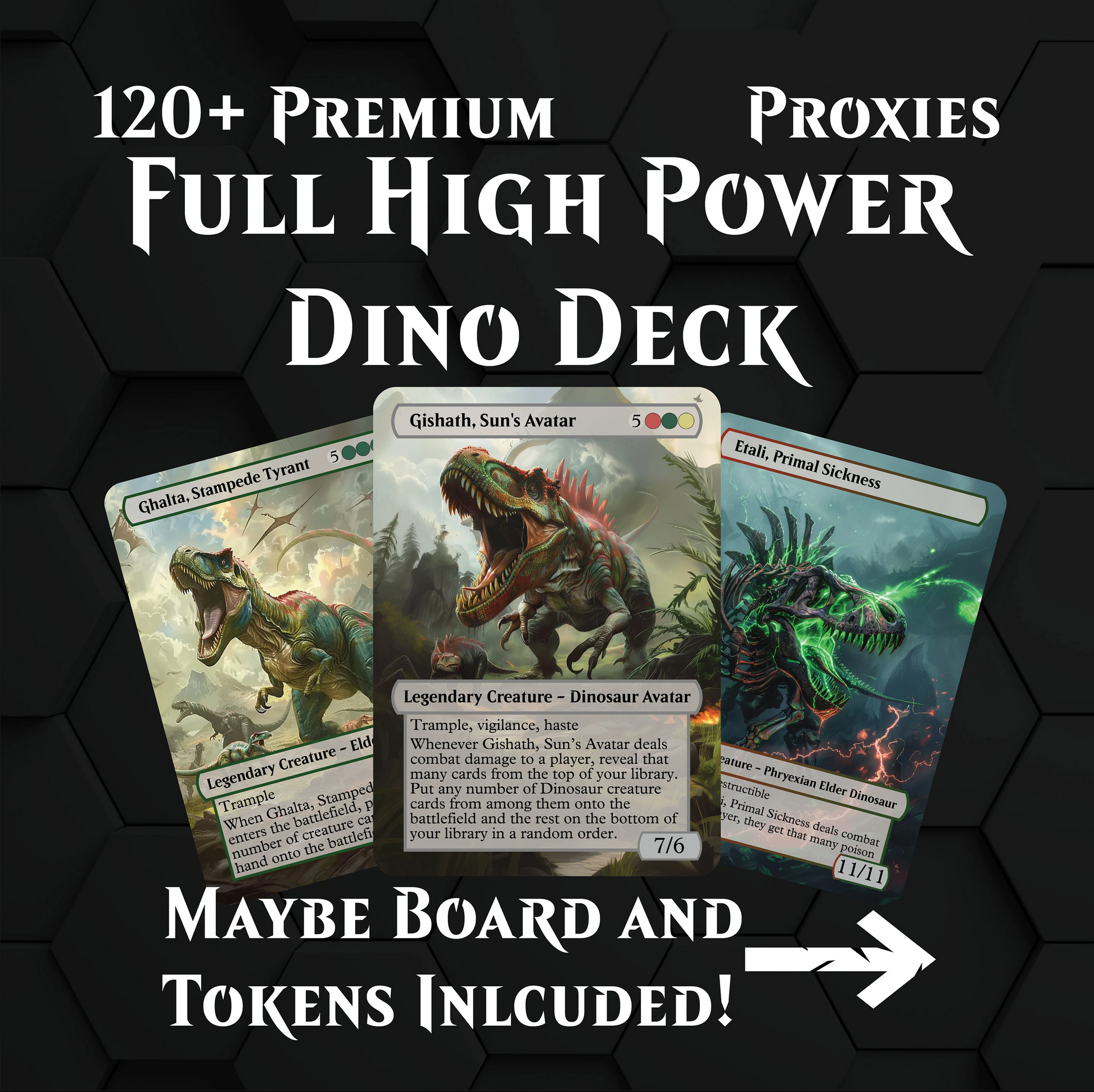 Full Dinosaur Naya Commander-deck. Over 4000 dollar high power Gishath Landfall Proxies Full Dinosaur Naya Commander-deck. Over 4000 dollar high power Gishath Landfall Proxies