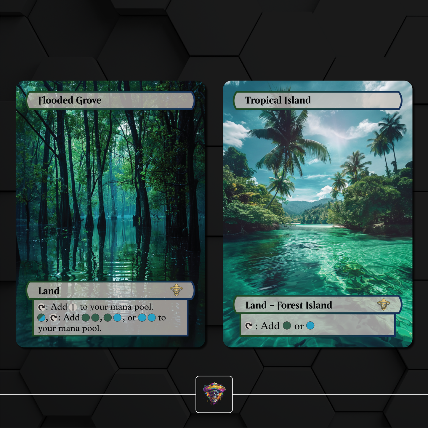 Premium Simic Lands Proxies- 10X Cards